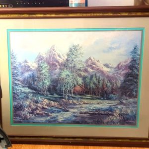 Cabin by the River painting